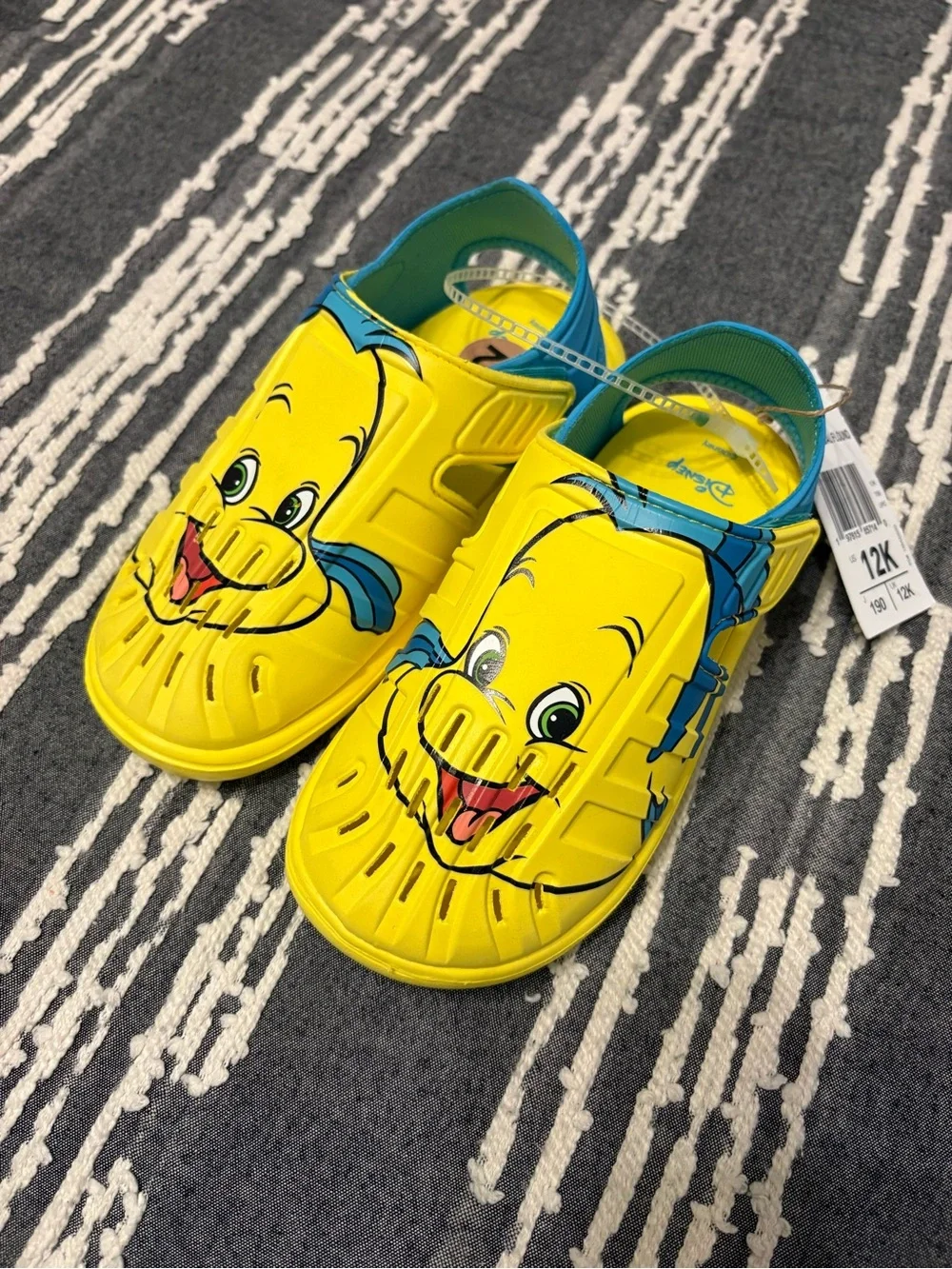 Kids Yellow Little Mermaid Flounder Foam Sandals - Adidas